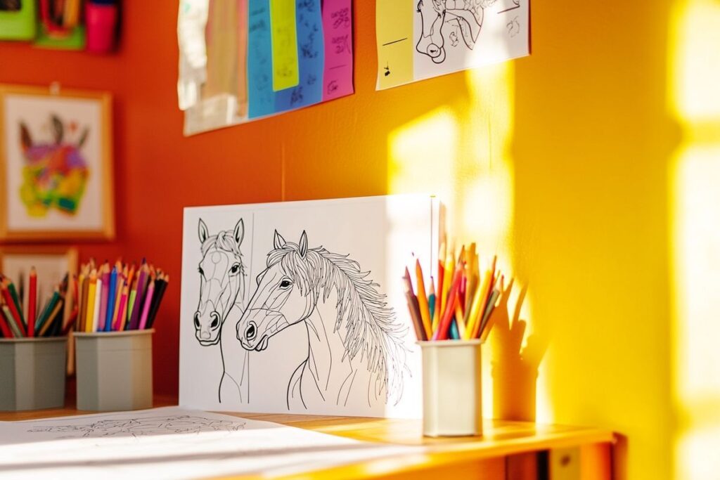 Pourquoi choisir le coloriage cheval à imprimer en PDF pour le développement créatif