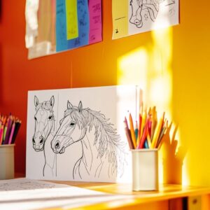 Pourquoi choisir le coloriage cheval à imprimer en PDF pour le développement créatif